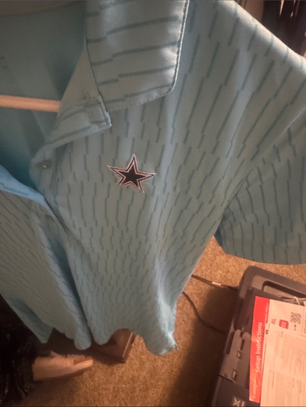 Nike Light Blue Boys' Polo with Star Patch - Picture 3 of 3